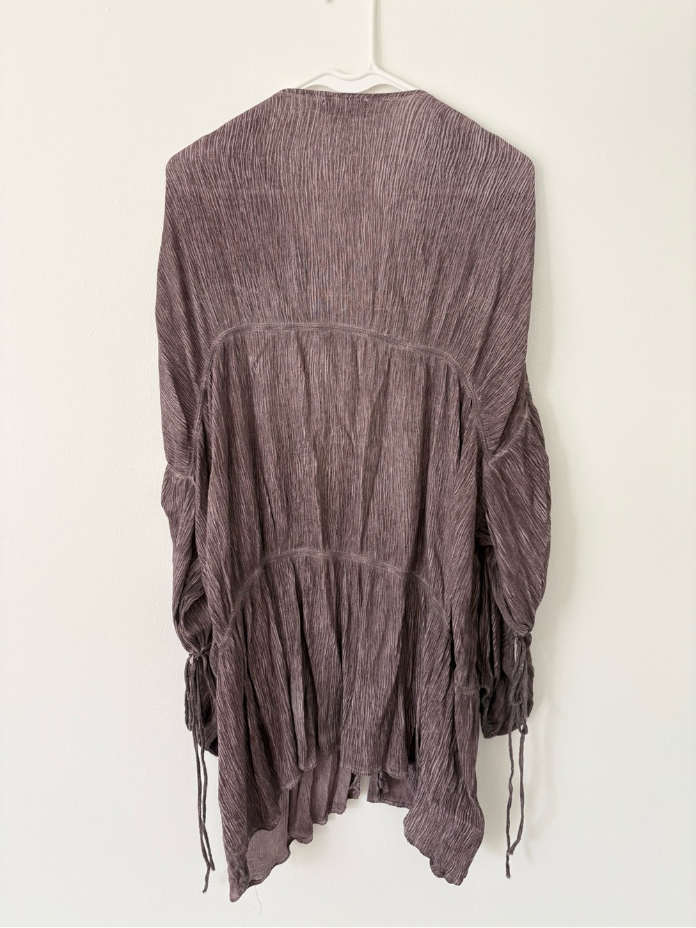 Free People Purple Mauve Juliet Front Tie Bohemian Tiered Kimono Duster One Size - Picture 9 of 10